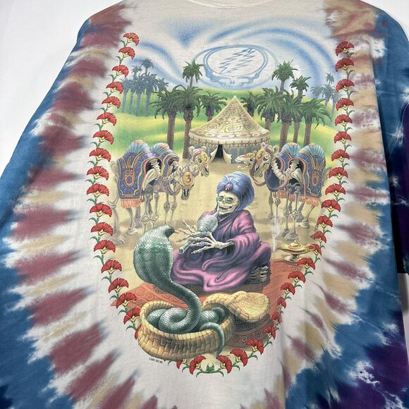 Liquid Blue Grateful Dead Snake Charmer 2001 Tie Dye T Shirt Sz XXL Blue Purple - Picture 11 of 15